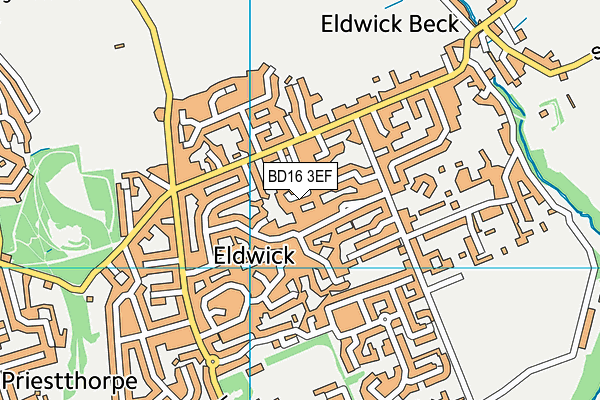 BD16 3EF map - OS VectorMap District (Ordnance Survey)