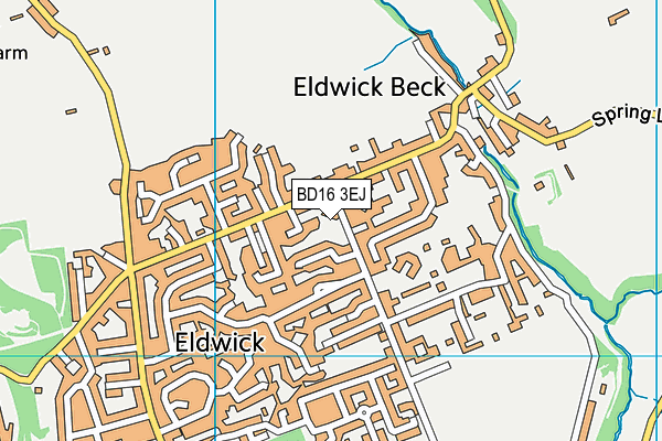 BD16 3EJ map - OS VectorMap District (Ordnance Survey)