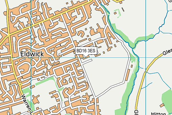 BD16 3ES map - OS VectorMap District (Ordnance Survey)