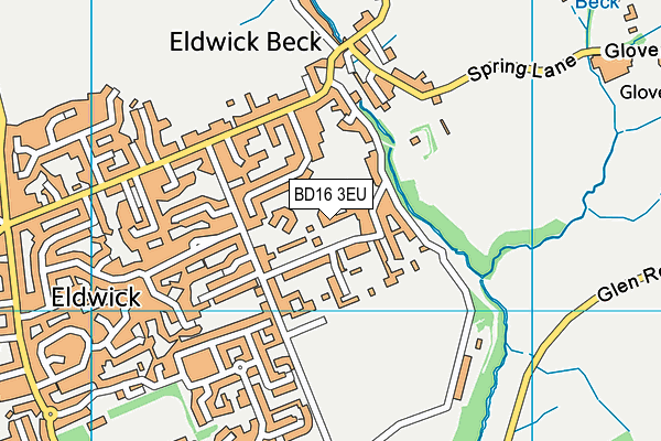 BD16 3EU map - OS VectorMap District (Ordnance Survey)