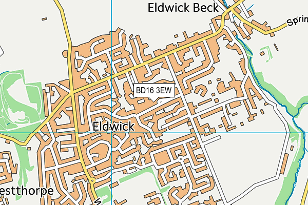 BD16 3EW map - OS VectorMap District (Ordnance Survey)