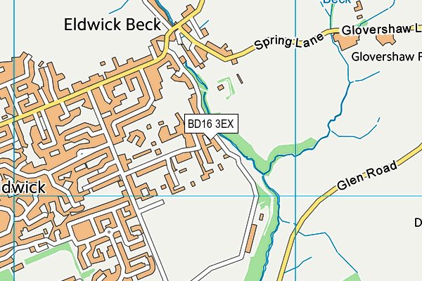 BD16 3EX map - OS VectorMap District (Ordnance Survey)