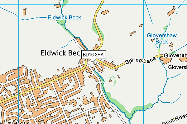 BD16 3HA map - OS VectorMap District (Ordnance Survey)