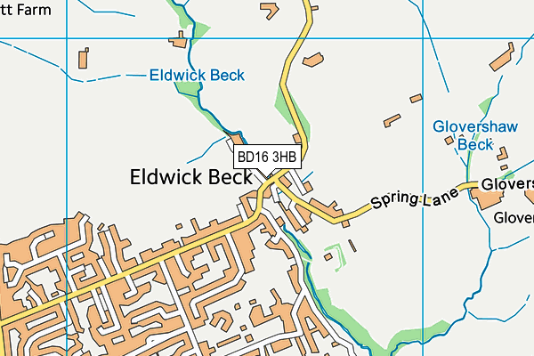 BD16 3HB map - OS VectorMap District (Ordnance Survey)