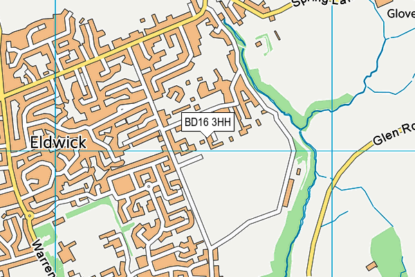 BD16 3HH map - OS VectorMap District (Ordnance Survey)
