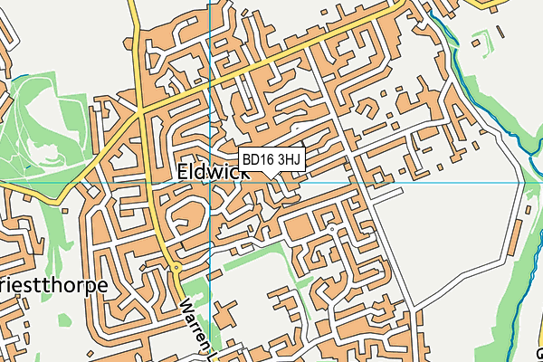 BD16 3HJ map - OS VectorMap District (Ordnance Survey)