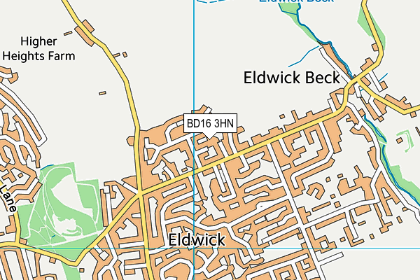BD16 3HN map - OS VectorMap District (Ordnance Survey)