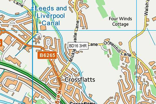 BD16 3HR map - OS VectorMap District (Ordnance Survey)