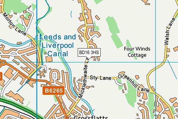 BD16 3HS map - OS VectorMap District (Ordnance Survey)