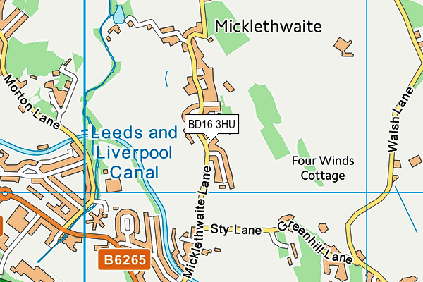 BD16 3HU map - OS VectorMap District (Ordnance Survey)