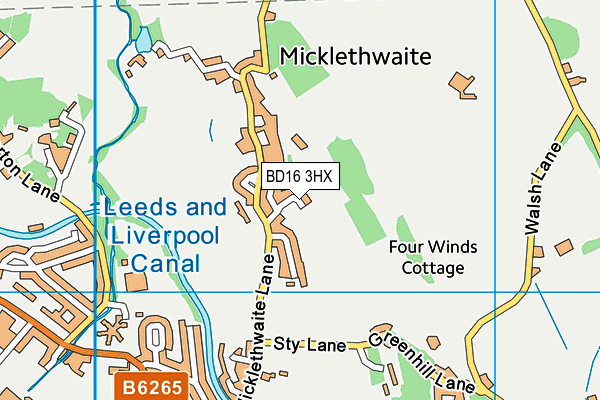 BD16 3HX map - OS VectorMap District (Ordnance Survey)