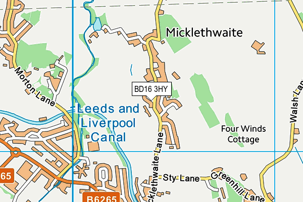 BD16 3HY map - OS VectorMap District (Ordnance Survey)