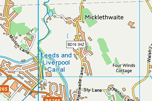 BD16 3HZ map - OS VectorMap District (Ordnance Survey)