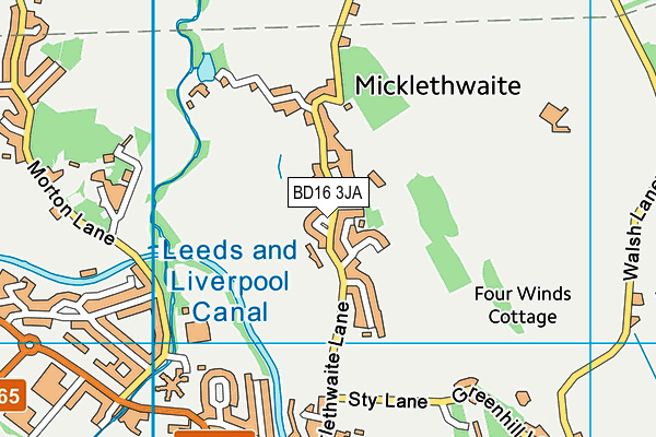 BD16 3JA map - OS VectorMap District (Ordnance Survey)