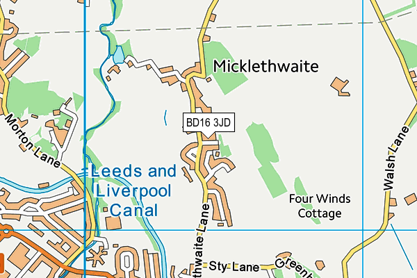 BD16 3JD map - OS VectorMap District (Ordnance Survey)