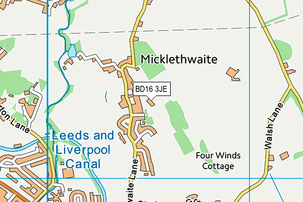 BD16 3JE map - OS VectorMap District (Ordnance Survey)