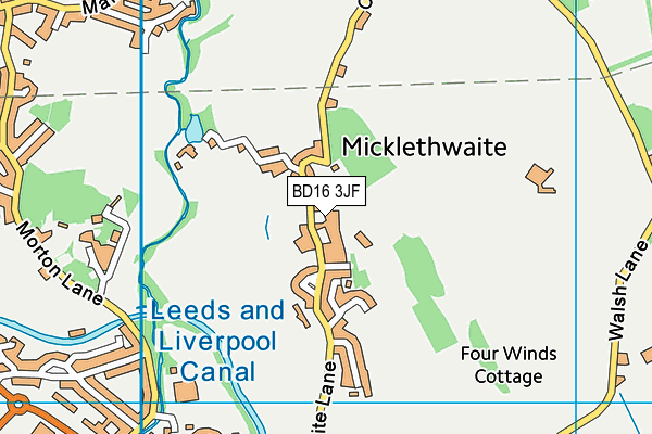 BD16 3JF map - OS VectorMap District (Ordnance Survey)