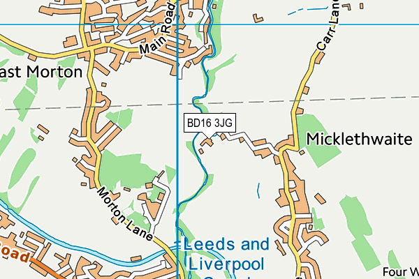 BD16 3JG map - OS VectorMap District (Ordnance Survey)