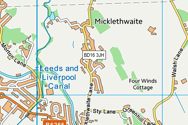 BD16 3JH map - OS VectorMap District (Ordnance Survey)