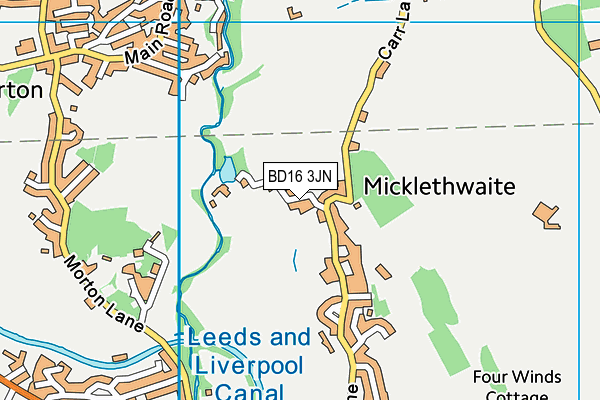 BD16 3JN map - OS VectorMap District (Ordnance Survey)