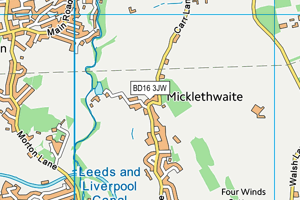 BD16 3JW map - OS VectorMap District (Ordnance Survey)