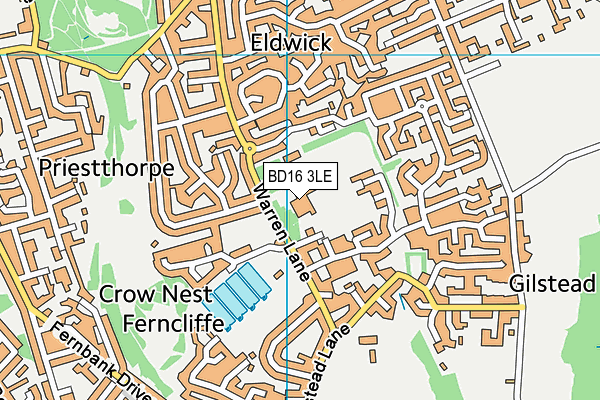BD16 3LE map - OS VectorMap District (Ordnance Survey)