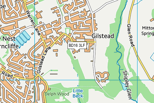 BD16 3LF map - OS VectorMap District (Ordnance Survey)