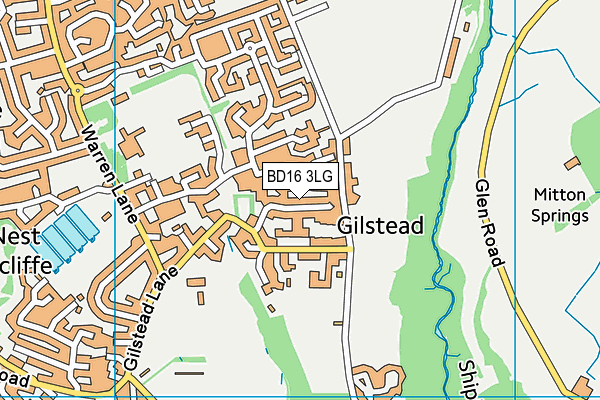 BD16 3LG map - OS VectorMap District (Ordnance Survey)