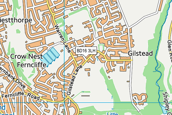 BD16 3LH map - OS VectorMap District (Ordnance Survey)