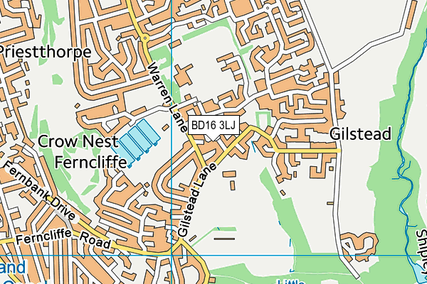BD16 3LJ map - OS VectorMap District (Ordnance Survey)