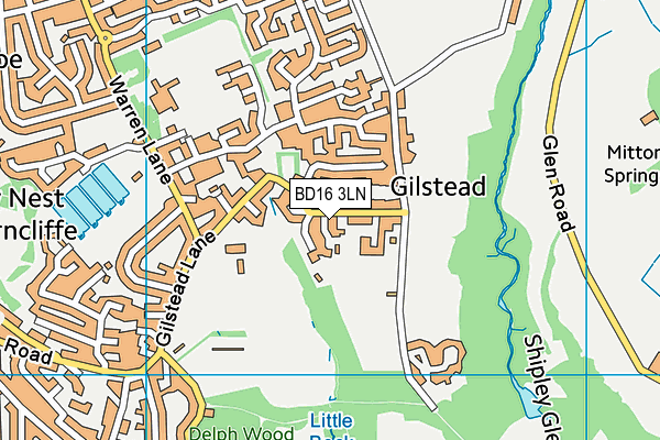 BD16 3LN map - OS VectorMap District (Ordnance Survey)