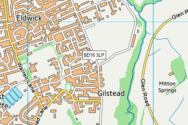 BD16 3LP map - OS VectorMap District (Ordnance Survey)