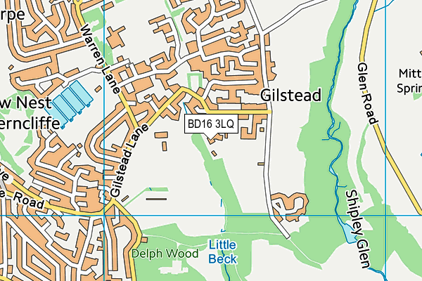 BD16 3LQ map - OS VectorMap District (Ordnance Survey)