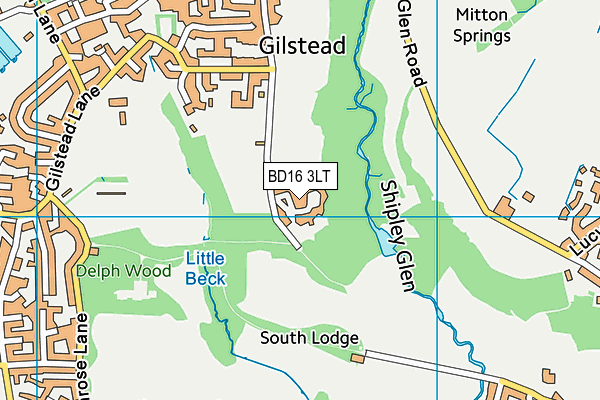 BD16 3LT map - OS VectorMap District (Ordnance Survey)