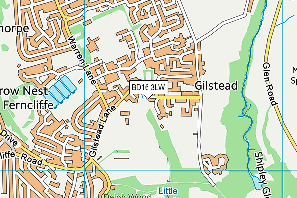 BD16 3LW map - OS VectorMap District (Ordnance Survey)