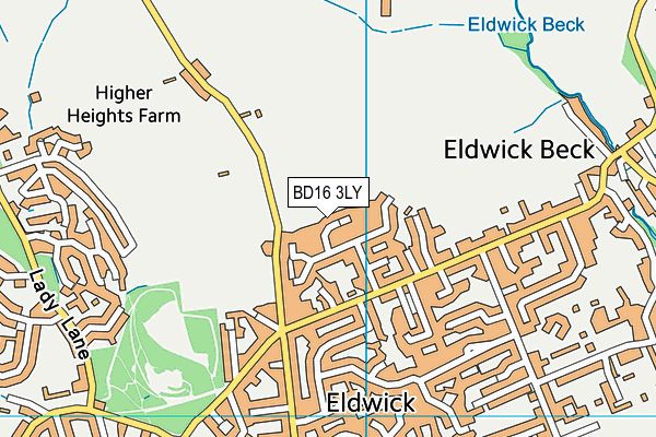 BD16 3LY map - OS VectorMap District (Ordnance Survey)