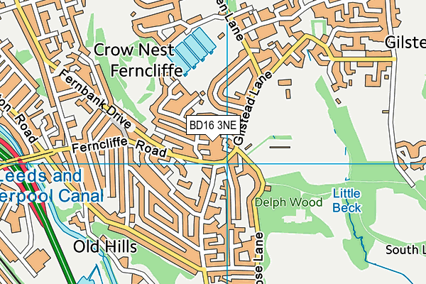 BD16 3NE map - OS VectorMap District (Ordnance Survey)