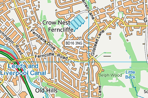 BD16 3NG map - OS VectorMap District (Ordnance Survey)