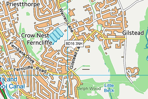 BD16 3NH map - OS VectorMap District (Ordnance Survey)