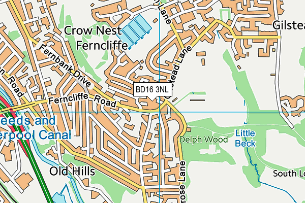 BD16 3NL map - OS VectorMap District (Ordnance Survey)