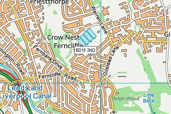 BD16 3NQ map - OS VectorMap District (Ordnance Survey)