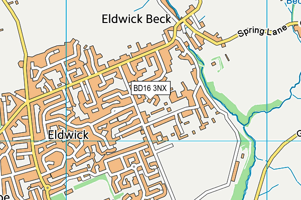 BD16 3NX map - OS VectorMap District (Ordnance Survey)