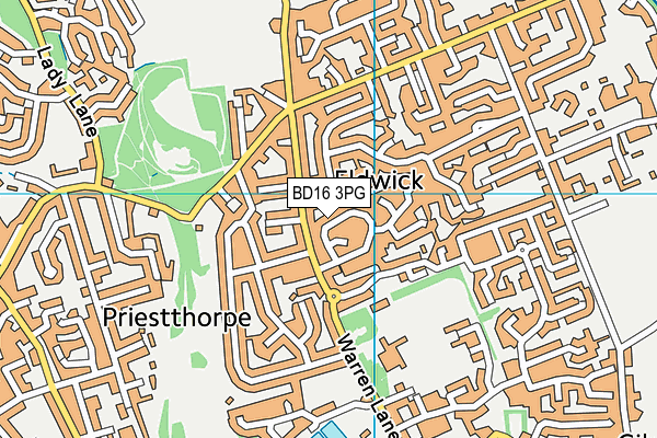 BD16 3PG map - OS VectorMap District (Ordnance Survey)