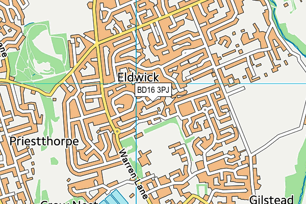 BD16 3PJ map - OS VectorMap District (Ordnance Survey)