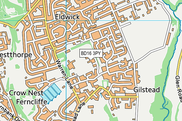 BD16 3PY map - OS VectorMap District (Ordnance Survey)