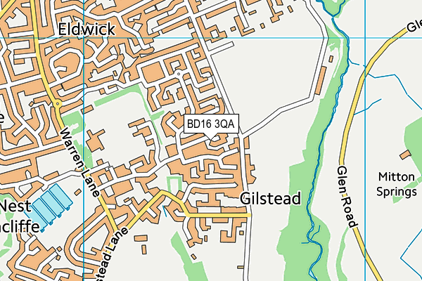 BD16 3QA map - OS VectorMap District (Ordnance Survey)