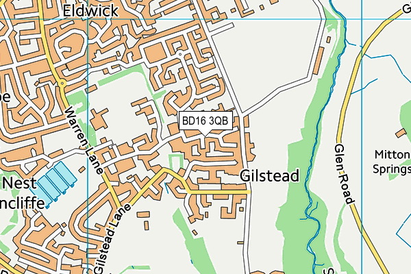 BD16 3QB map - OS VectorMap District (Ordnance Survey)