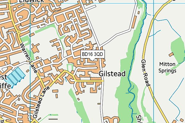 BD16 3QD map - OS VectorMap District (Ordnance Survey)