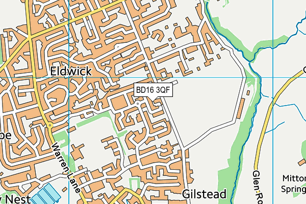 BD16 3QF map - OS VectorMap District (Ordnance Survey)