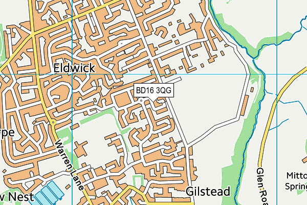 BD16 3QG map - OS VectorMap District (Ordnance Survey)